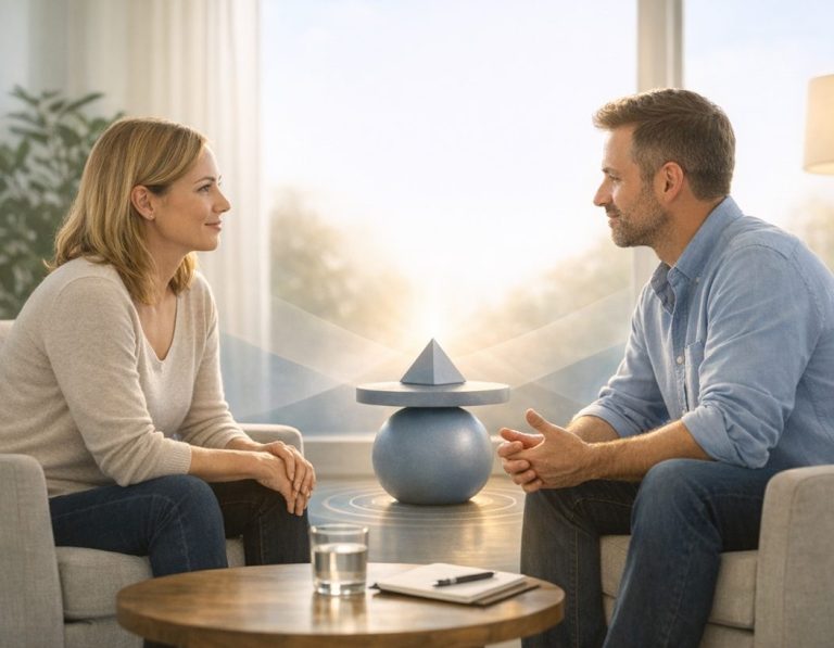 Zwei Personen im vertrauensvollen Beratungsgespräch Mental Reset Psychologische Beratung in Freiburg